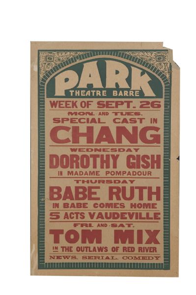 c. 1927 Park Theatre "The Babe Comes Home" Advertising Display  
