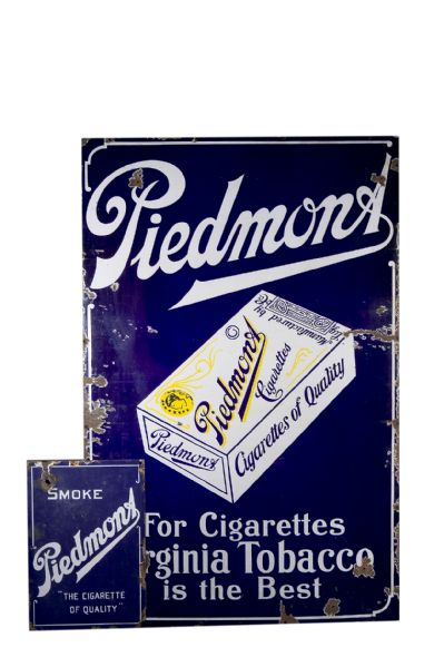 Pair of Vintage Piedmont Cigarettes Metal Advertising Signs  