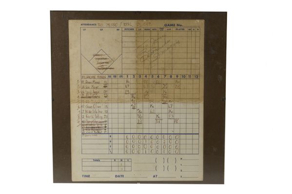 1950's Braves Line-up Card Signed by Joe DiMaggio  