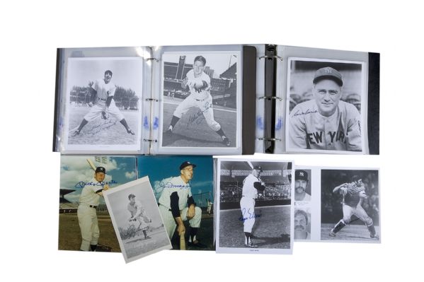Large Group of New York Yankee Autographed 8x10 Photos including DiMaggio, Munson and Maris  
