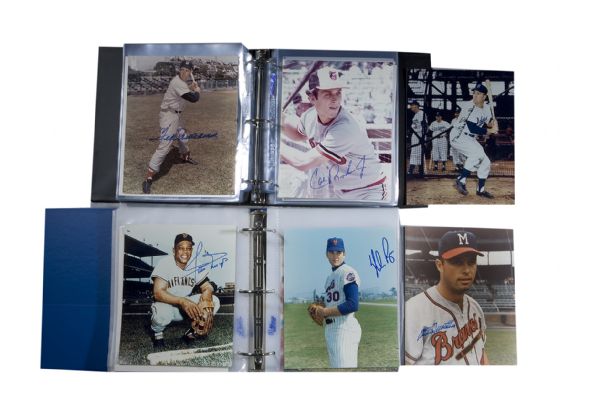 Large Group of  (100+) Autographed Hall Of Famer Photos 