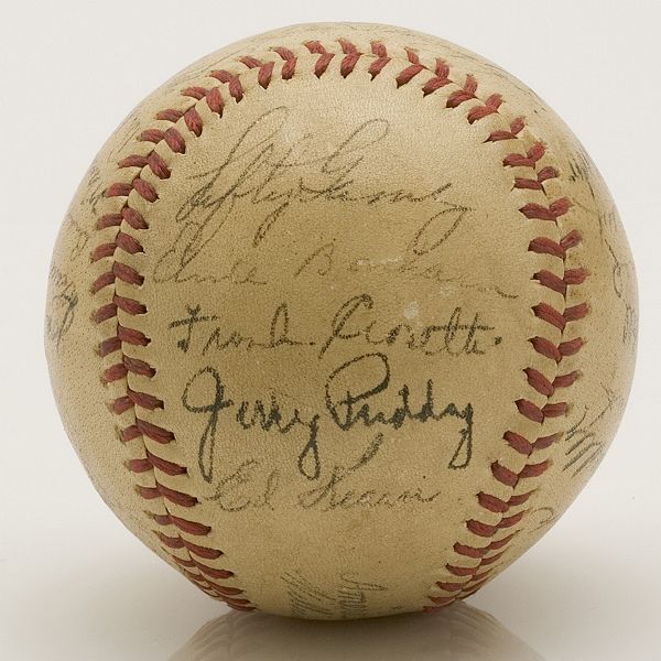 1942 New York Yankees Team Signed Baseball  
