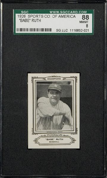 1926 Sports Co. of America Babe Ruth SGC 88 NM-MT  