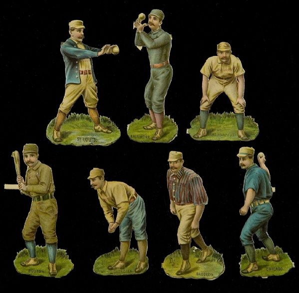 1888 R&S Die-Cut Figural Baseball Player Set of 10  