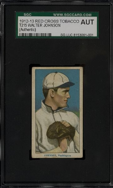 1912-13 T215 Red Cross Tobacco Type 2 Walter Johnson SGC Authentic 