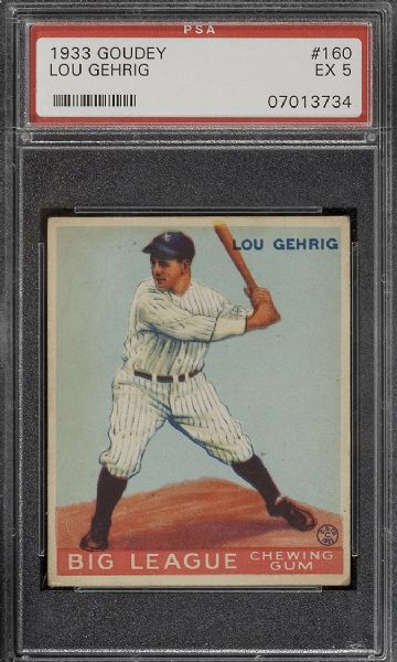1933 Goudey #160 Lou Gehrig PSA 5 EX  