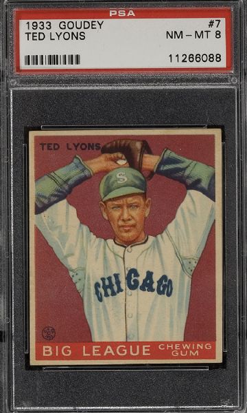 1933 Goudey #7 Ted Lyons PSA 8 NM-MT   