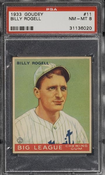 1933 Goudey #11 Billy Rogell PSA 8 NM-MT  