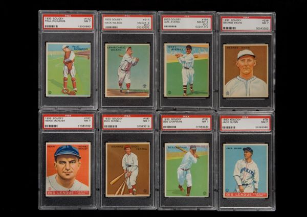 1933 Goudey Lot of 21 Different with 5 Hall of Famers - All PSA 7 or Better 