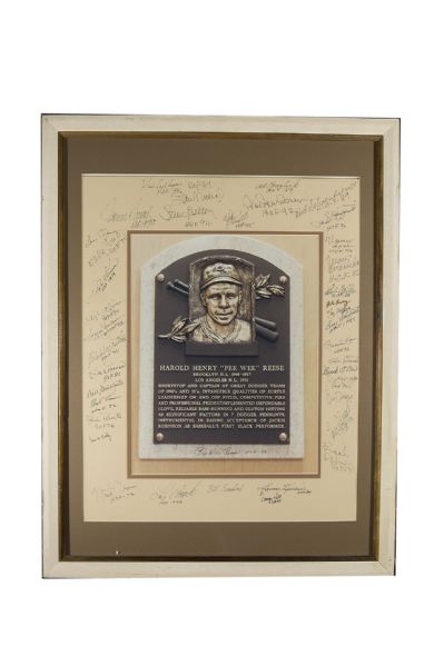Pee Wee Reese Multi-Signed 24x36 HOF Induction Plaque from Reese Estate 