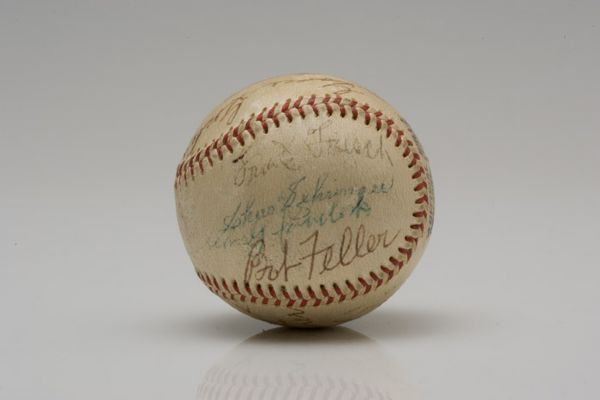 Multi-Signed Hall Of Fame Baseball including Wheat, Frisch, Traynor, Goslin, Roush and Others