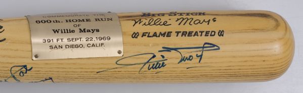 Willie Mays Autographed 600th Homer Commemorative Bat  