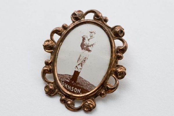 Spectacular 1915 PM1 Walter Johnson Ornate Pin 
