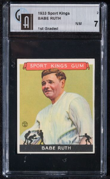 1933 Goudey Sport Kings #2 Babe Ruth GAI 7 NM 