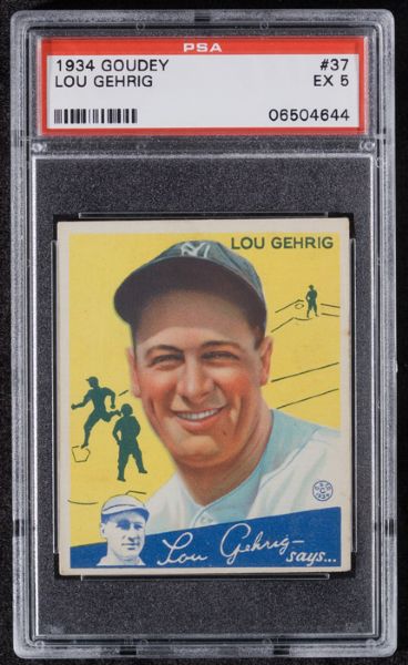 1934 Goudey #37 Lou Gehrig PSA 5 EX 