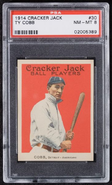 1914 Cracker Jack #30 Ty Cobb PSA 8 NM-MT 