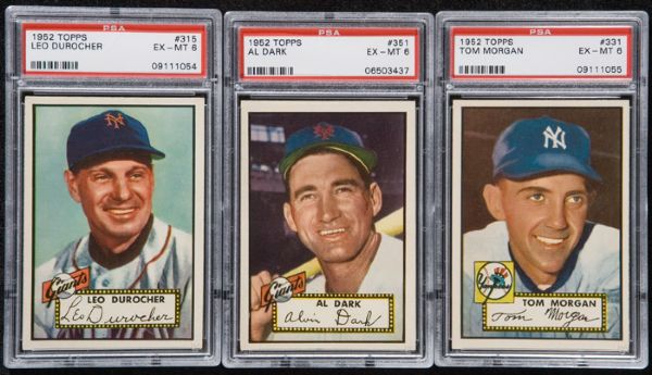 1952 Topps High Number Group of 13 Different - All PSA 6 EX-MT 