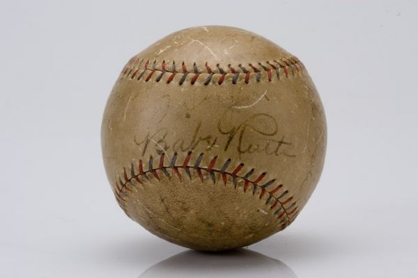 Babe Ruth Lou Gehrig and Others Autographed Baseball 