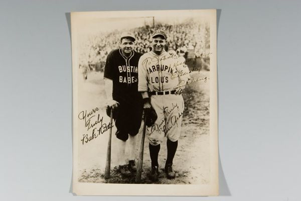 Lou Gehrig Signed Barnstorming Photograph Circa 1927 (PSA/DNA Graded 8) 