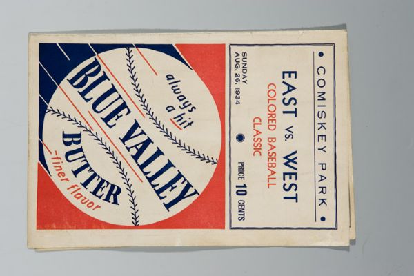 Rare 1934 Negro League All Star "East vs. West Classic" Scorecard With HOFers 