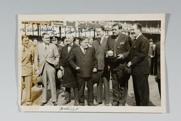 1939 Worlds Fair Photo Autographed by Babe Ruth (EX-Halper) 