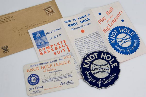 1933 Lou Gehrig Knot Hole League of America Membership Kit 