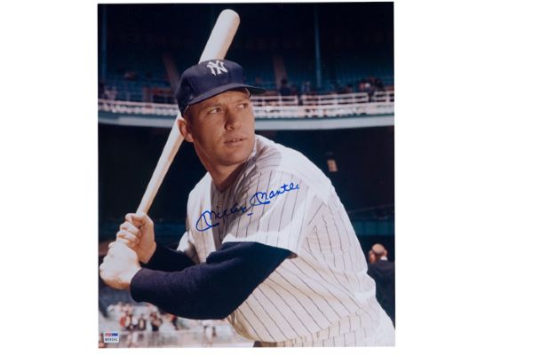 Mickey Mantle Signed 16 by 20 Photo (PSA/DNA Graded 10)