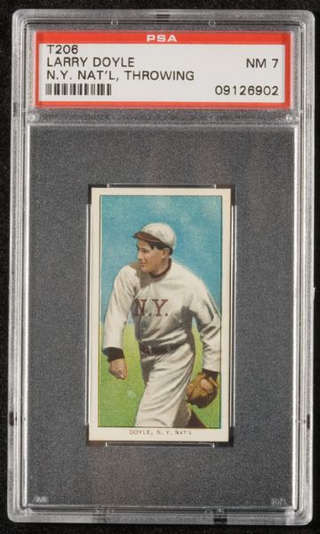 1909-11 T206 Larry Doyle (NY NatL Throwing) PSA 7 NM 