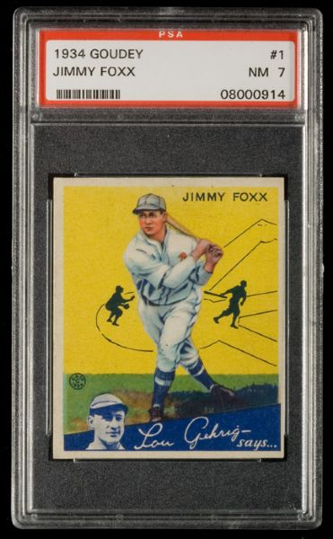 1934 Goudey #1 Jimmy Foxx PSA 7 NM 