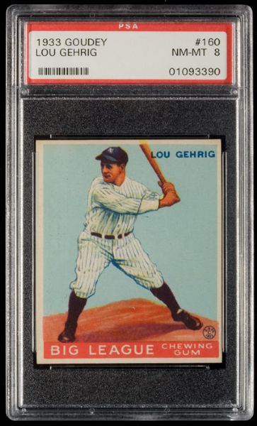 1933 Goudey #160 Lou Gehrig PSA 8 NM-MT 