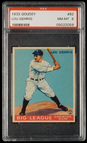 1933 Goudey #92 Lou Gehrig PSA 8 NM-MT 