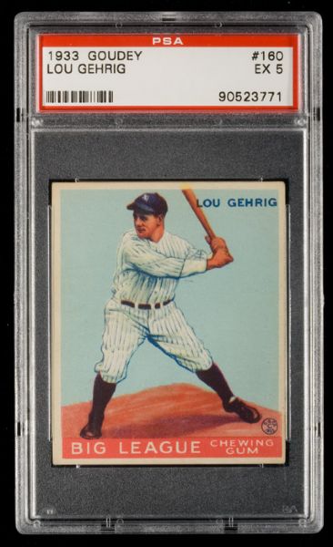 1933 Goudey #160 Lou Gehrig PSA 5 EX 