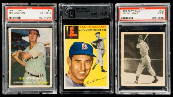 1939-58 Ted Williams Lot of 8 cards - Play Ball Bowman Topps 