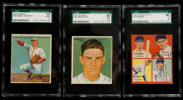 Group of 17 1933-35 Goudeys including  6 Hall of Famers - All SGC Graded 