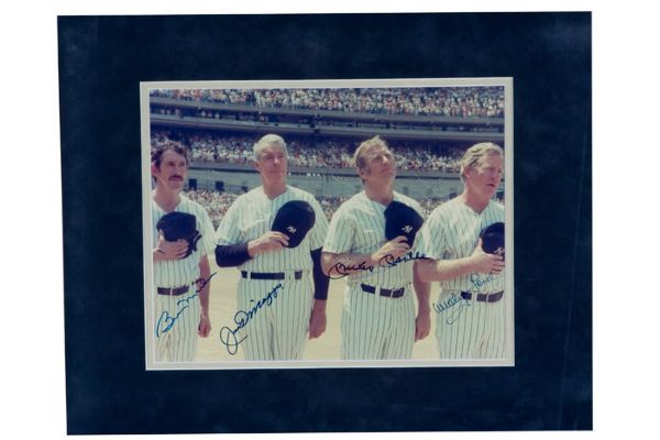 Yankee Legends Signed 11" x14" Photo Featuring Martin DiMaggio Mantle & Ford