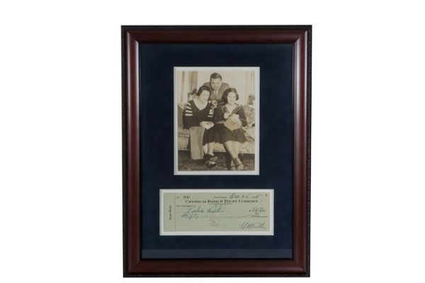 Babe Ruth Signed 1935 Christmas Check to Daughter Julia