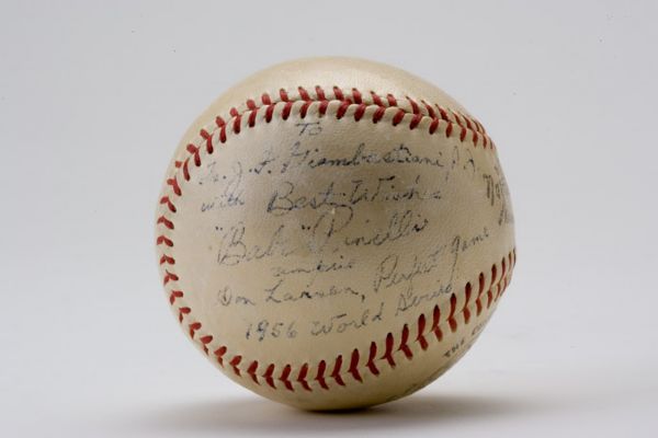 Umpire Babe Pinellis Inscribed Baseball Attributed to Don Larsons Perfect Game