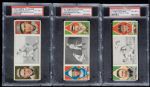 1912 T202 Hassan Triple Folder Lot of 7 Different including Cobb - All PSA Graded 