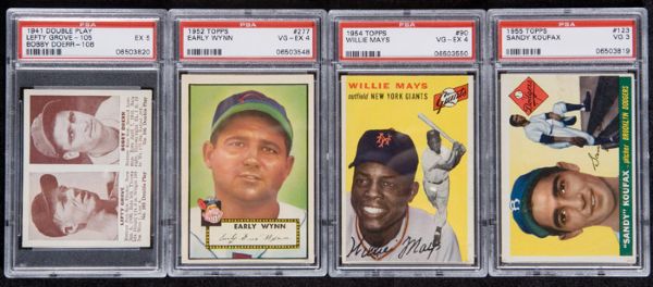 1941 Through 1974 PSA Graded Collection of 14 Hall of Famers & Star Cards 