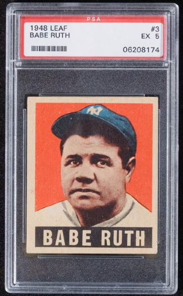 1948-49 Leaf #3 Babe Ruth PSA 5 EX 