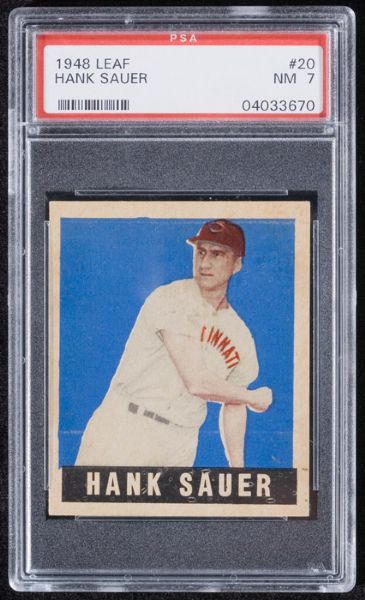 1948-49 Leaf #20 Hank Sauer PSA 7 NM 