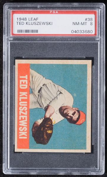 1948-49 Leaf #38 Ted Kluszewski Rookie Card PSA 8 NM-MT 