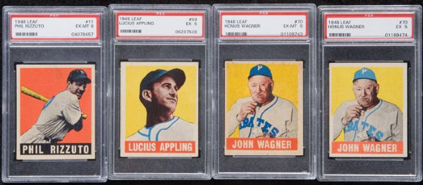 1948-49 Leaf Baseball PSA 5 6 & 7 Graded Lot of 37 (29 Different) - Including Rizzuto & Wagner (2) 