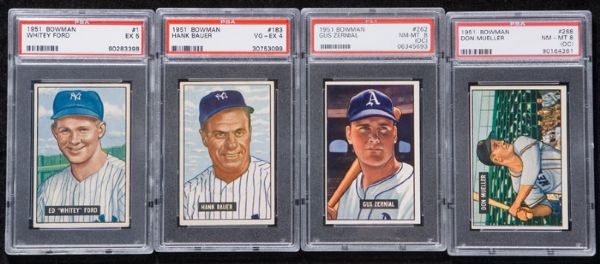 1951 Bowman Baseball PSA Graded Lot of 52 - including Ford & 12 High Numbers 