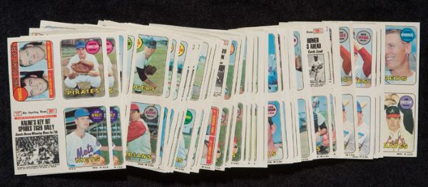 1969 Topps Baseball 4-On-1 Mini Sticker Near Set (18/25) + 21 Duplicates 