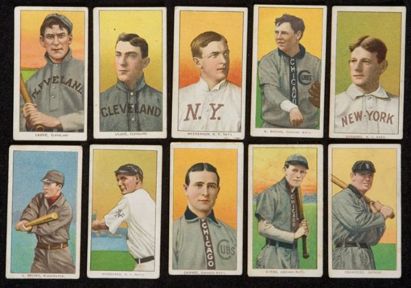 1909-11 T206 Group of 70 different including Mathewson & 2 Lajoies 