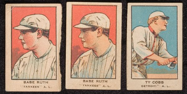 Early 1920s W Strip Card Collection of Over 100 Including Ruths Cobbs Jackson etc.