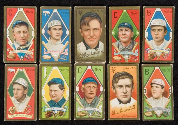1911 T205 Gold Border Partial Set of 143 including Mathewson Speaker & Young 