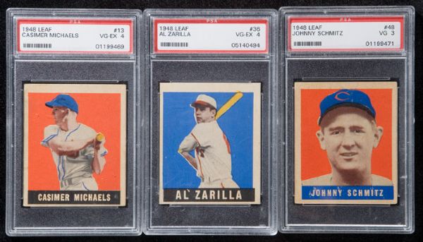 1948-49 Leaf Baseball Lot of 13 Different Single Prints (6 PSA) 