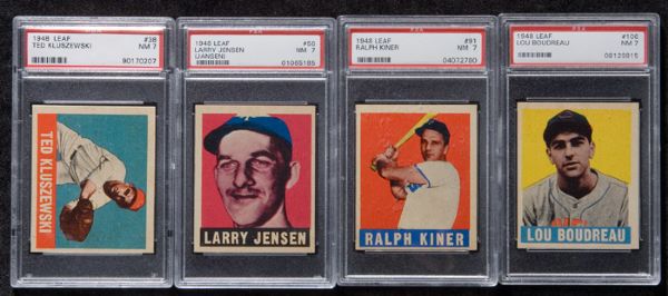 1948-49 Leaf Baseball PSA 7 NM Graded Lot Of (22) -  Including Kiner & Kluszewski